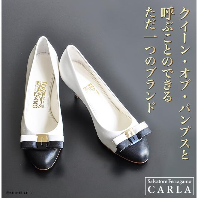 FERRAGAMO ホワイト パンプス リボン 26.5cm 本革 フェラガモ 白 FERRAGAMO ホワイト パンプス リボン 26.5cm 本革 フェラガモ 白