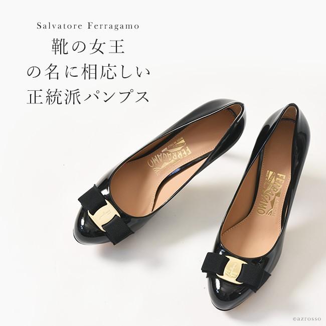 フェラガモ リボン パンプス エナメル レディース Salvatore Ferragamo