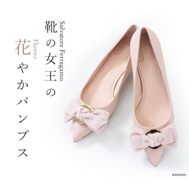 フェラガモ リボン フラット パンプス Salvatore Ferragamo レディース