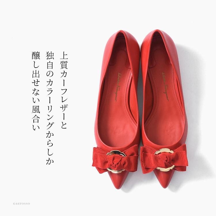 FERRAGAMO リボン パンプス ポインテッドトゥ 大きめ サイズ FERRAGAMO リボン パンプス ポインテッドトゥ 大きめ サイズ