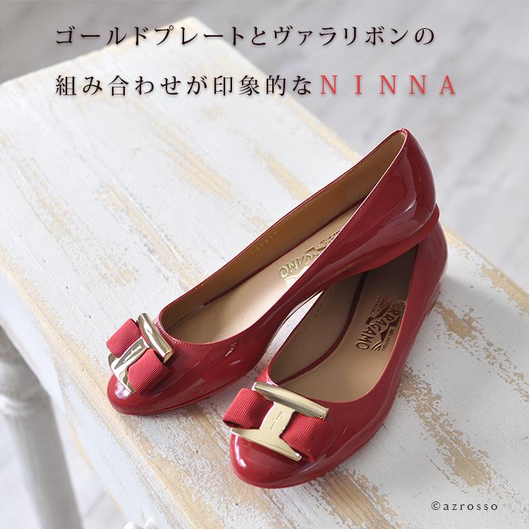 FERRAGAMO エナメル レッド パンプス フェラガモ リボン 25.5cm FERRAGAMO エナメル レッド パンプス フェラガモ リボン 25.5cm