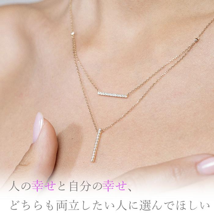 2連 ライン ダイヤモンド ネックレス レディース ブランド 華奢 2連 ライン ダイヤモンド ネックレス レディース ブランド 華奢