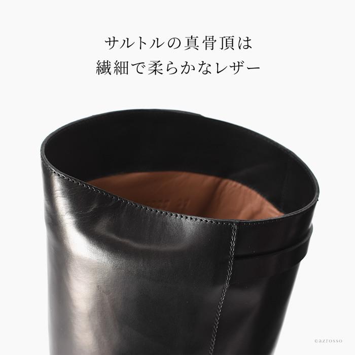 ⭐️極美品⭐️　SARTORE　ロングブーツ　チャンキーヒール　レザー　黒 サルトル SARTORE ラウンドトウチャンキーヒールロングブーツ