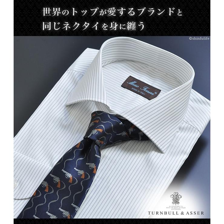 シルク ネクタイ Turnbull & Asser ネイビー ターンブル & アッサー イギリス ブランド おしゃれ 父の日 誕生日 プレゼント 彼氏 男性｜shinfulife-otherlife｜02