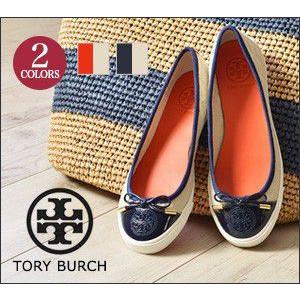 トリーバーチ フラットシューズ スニーカー Tory Burch 靴 レディース ブランド ぺたんこ靴 春 夏 リボン キルティング キャンバス オレンジ 25cm Tb ブランドセレクト シンフーライフアザーライフ 通販 Yahoo ショッピング