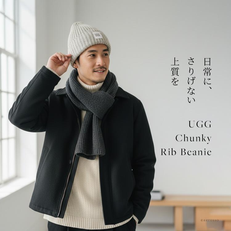 UGG ブラック ニット帽 ビーニー UGG（アグ） ニット帽 メンズ ニット キャップ ビーニー 帽 ブランド