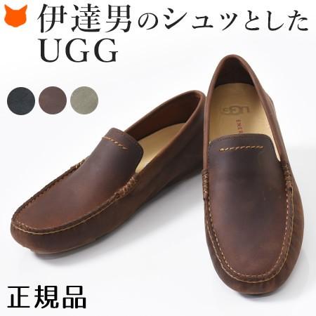 UGG HENRICK アグ ヘンリック スリッポン メンズ ローファー 靴 本革 レザー フラットシューズ 正規品 ブラック 黒｜shinfulife-otherlife