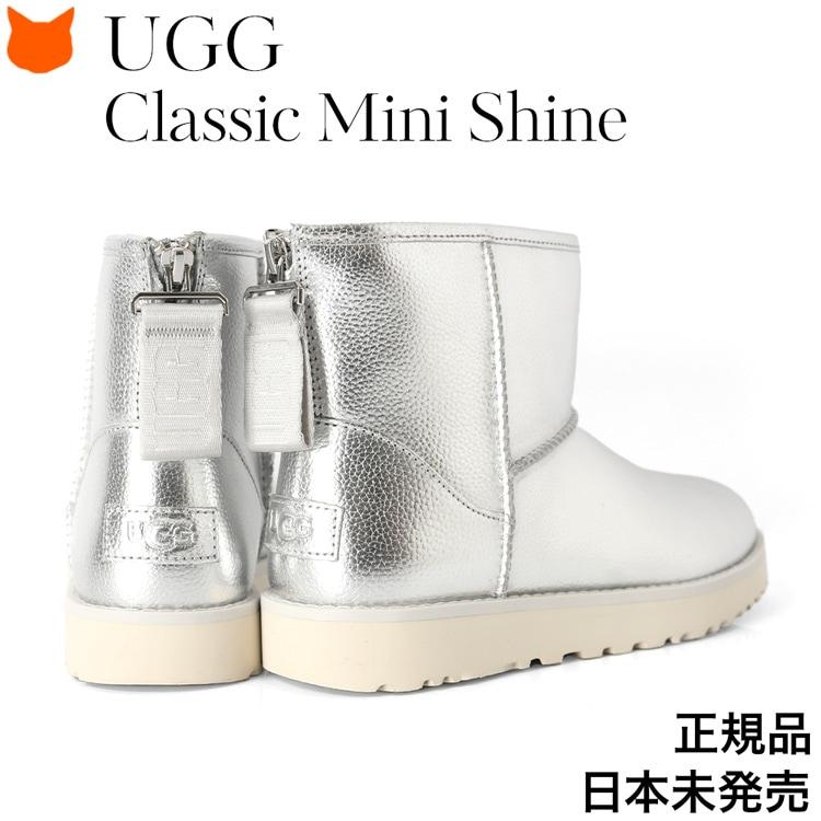 ugg ブーツ レディース ムートンブーツ シルバー ショートブーツ メタリック アグ 正規品 日本未発売 Classic Mini Logo Zip  Shine Bootd バックジップ : ug1122670 : ブランドセレクト シンフーライフアザーライフ - 通販 - 