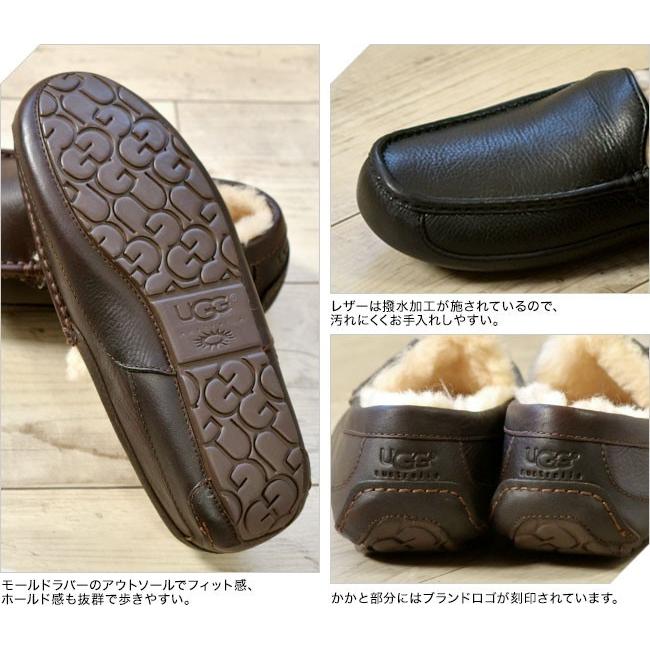 UGG（アグ） メンズ スリッポン ムートンシューズ ASCOT レザー