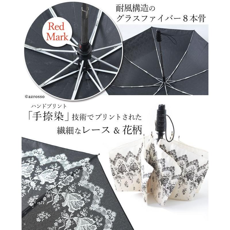 UVION（ユビオン） 黒 レース 自動開閉 折りたたみ傘 レディース 晴雨