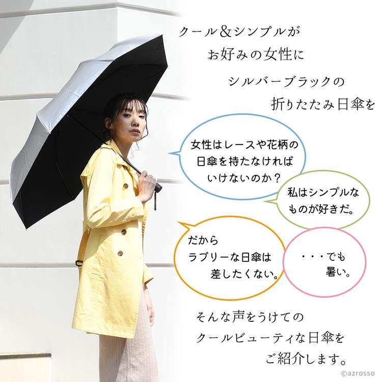 【新品未使用】UVION 折りたたみ日傘 UVION ユビオン 日傘 折りたたみ 遮光 遮熱 大判 60cm シルバー