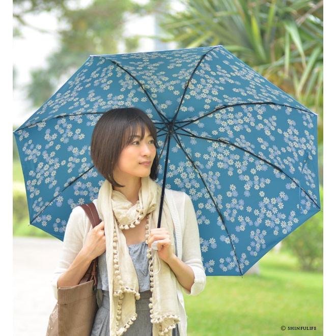 UVION（ユビオン） シルバーコーティング 折りたたみ 日傘 母 花柄