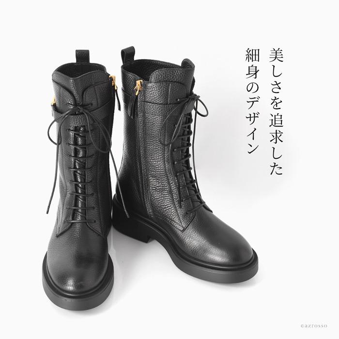BUTTERO】黒 レザー ミドルカット レースアップブーツ サイズ41
