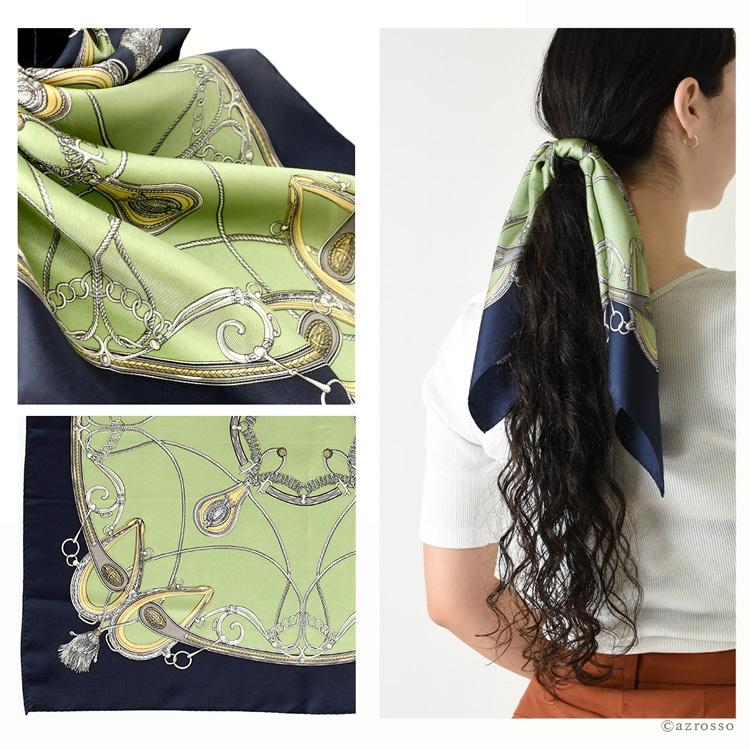 日本製 スカーフ シルク 100% 高級 ブランド 小判 シルク