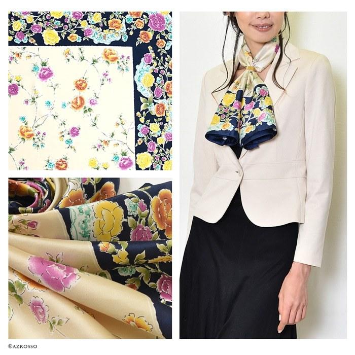 シルク スカーフ おしゃれ 人気 ギフト 日よけ 30代 40代 50代 大判 90