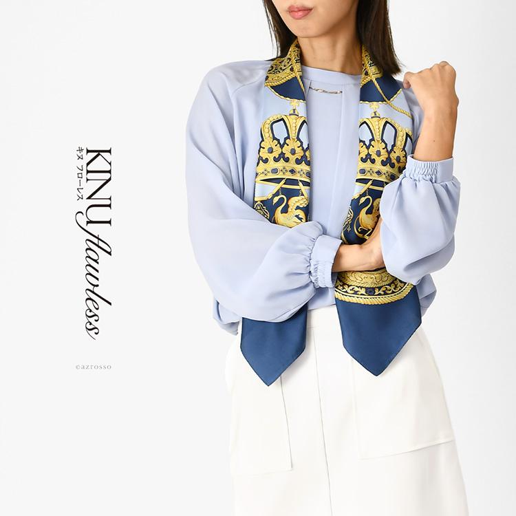 日本製 シルク スカーフ 大判 正方形 90cm ツイル ジュエリー