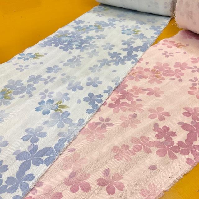 ☆ 15 ダブルガーゼ ☆ 生地 はぎれ  さくら ブルー ☆ 15 ダブルガーゼ ☆ 生地 はぎれ さくら ブルー