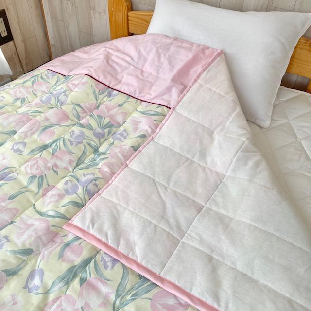 ガーゼケット 花柄 衿付き 日本製 ピンクブルー  洗濯機丸洗い可能 寝具 花柄 国産 肌掛け布団 軽い 薄い  サラサラ 肌触り良い 数量限定 お買い得 新生活 |  | 03