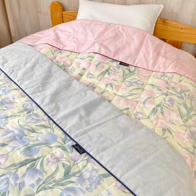 ガーゼケット 花柄 衿付き 日本製 ピンクブルー  洗濯機丸洗い可能 寝具 花柄 国産 肌掛け布団 軽い 薄い  サラサラ 肌触り良い 数量限定 お買い得 新生活 |  | 07