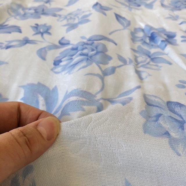 --ガーゼケット 衿付 四重織ガーゼ 三河木綿 日本製　寝具　地域ブランド　愛知　蒲郡　吸水性　ガーゼケット　ガーゼ　ブルー　青 |  | 02