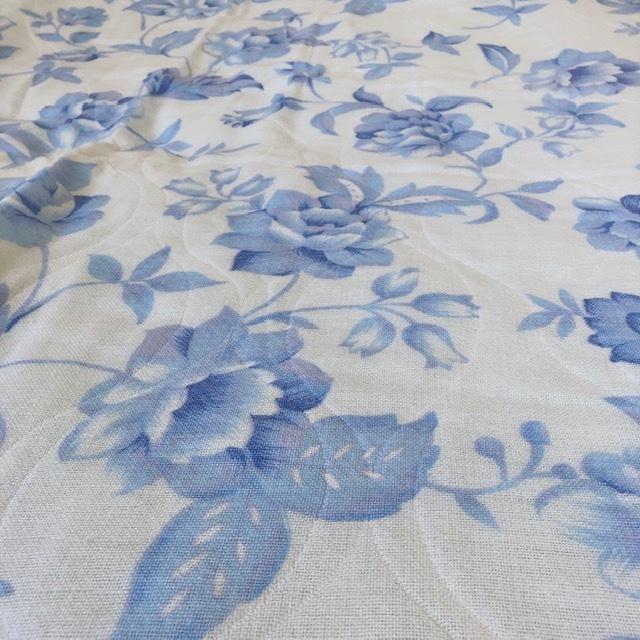 --ガーゼケット 衿付 五重ガーゼ ブルー シングル  日本製 肌に優しい 多重織 さらさら コットン 洗濯機丸洗い可能  ブルー 花柄 愛知県 蒲郡 お買い得 数量限定 |  | 01