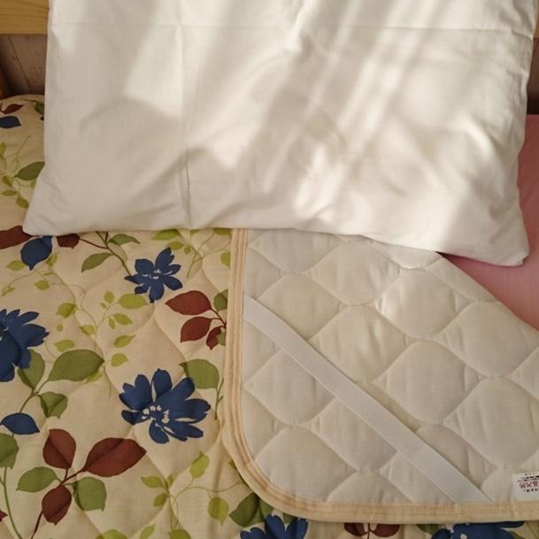 --三河木綿の敷パッド リーフ柄　日本製　ダブルガーゼ　プリント　寝具　 地域ブランド　愛知　蒲郡　吸水性　シングルサイズ |  | 03