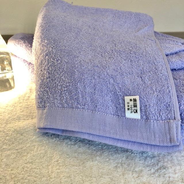 --おぼろタオル バスタオル ３枚セット パープル 軽い 薄い 吸水 速乾 肌に優しい コットン 天然繊維 ベビー 赤ちゃん 日本製 三重県 津市 |  | 02