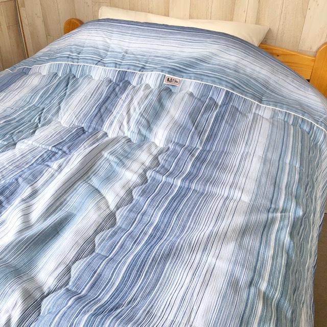 【手作り】ちぢみ夏掛ふとん fit life やさしい暮らし 肌掛け布団 夏布団 花柄 洗える