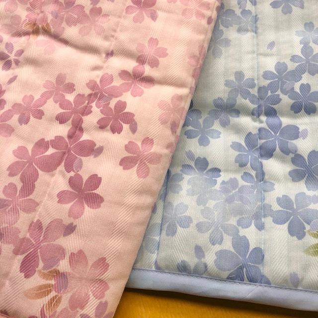 肌掛布団 桜柄 シングル ピンク ブルー 三河木綿 ダブルガーゼ 日本製