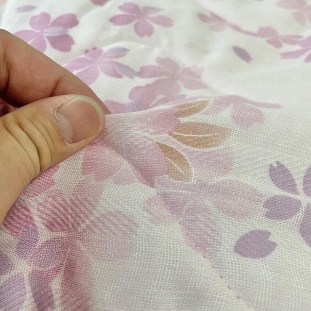 キルトケット シングル 桜柄 140×190 日本製 ダブルガーゼ 三河木綿 二