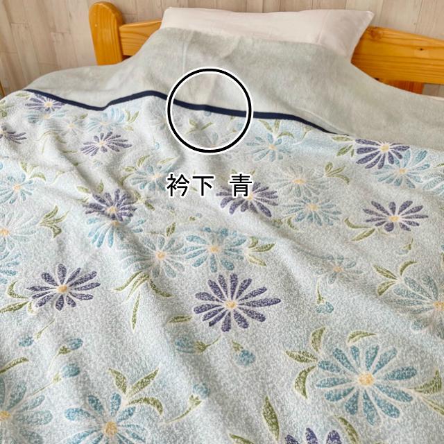 --タオルケット シングル 衿付き 日本製 薄手 薄い 軽い 花柄 ブルー 夏に快適 国産 おぼろプリント 140×190センチ オールシーズン |  | 01