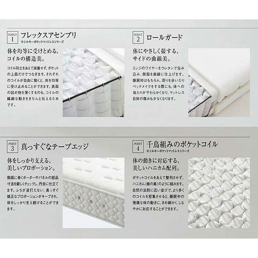 日本ベッド　シルキーポケット（ウール入り） ソフト　マットレス　セミダブルサイズ　幅120×195×24cm　必須（在庫確認）｜shingu-yumenozikan｜04