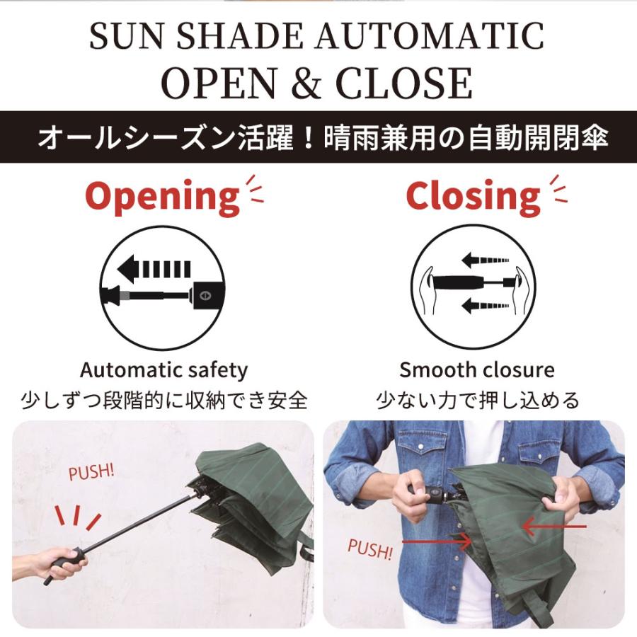 遮光 オートマティック 自動開閉傘 58cm  折りたたみ傘 雨傘 メンズ レディース 女性 男性 |  | 02