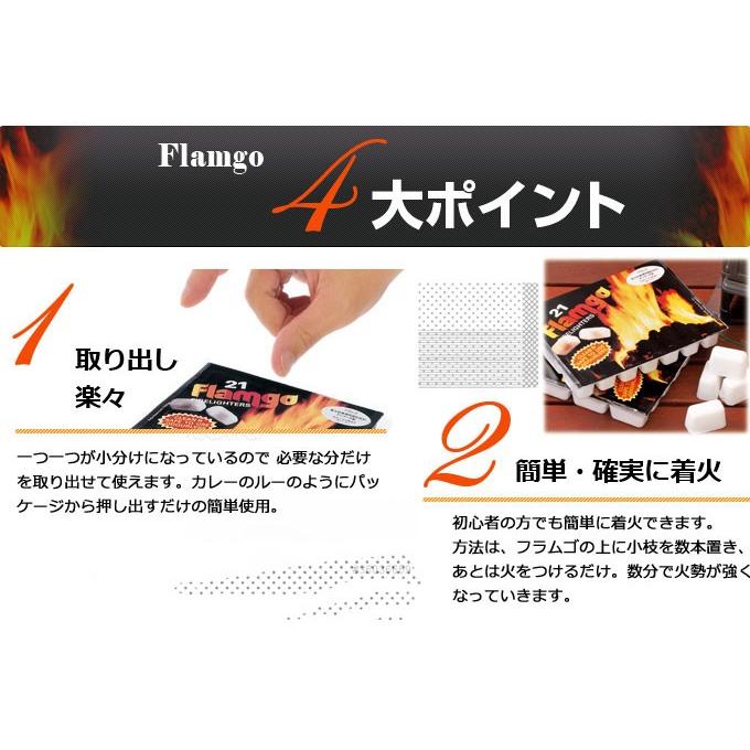 【送料無料】着火剤 フラムゴ 1パック（24個入り）キャンプ アウトドア バーベキュー BBQ 着火 着火材 定番 Flamgo｜shingushoko｜03