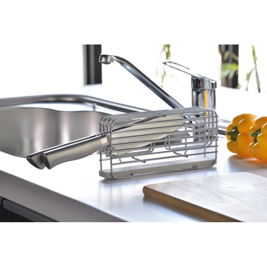 珪藻土 包丁スタンド ステンレス 横置き おしゃれ 後付け 自立 包丁