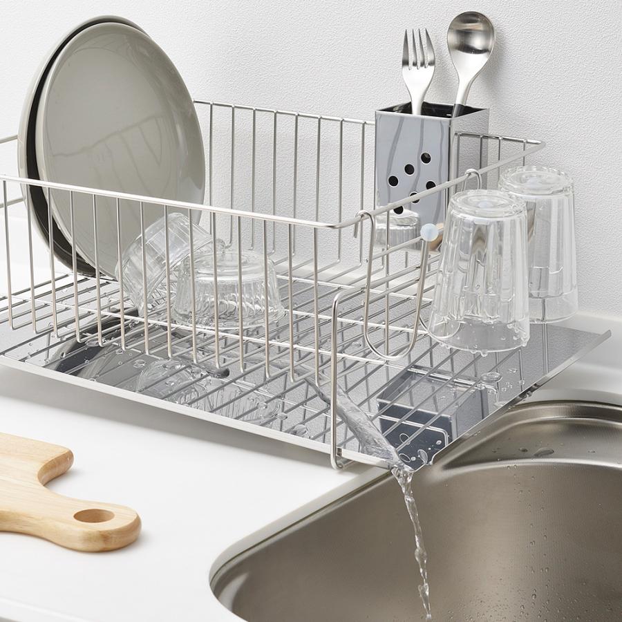 Sumahapi ステンレス 水切りラック ステンレス 大容量 日本製 水切りかご 水切りカゴ 横置き 縦置き 箸立て グラスホルダー 付き |  | 07