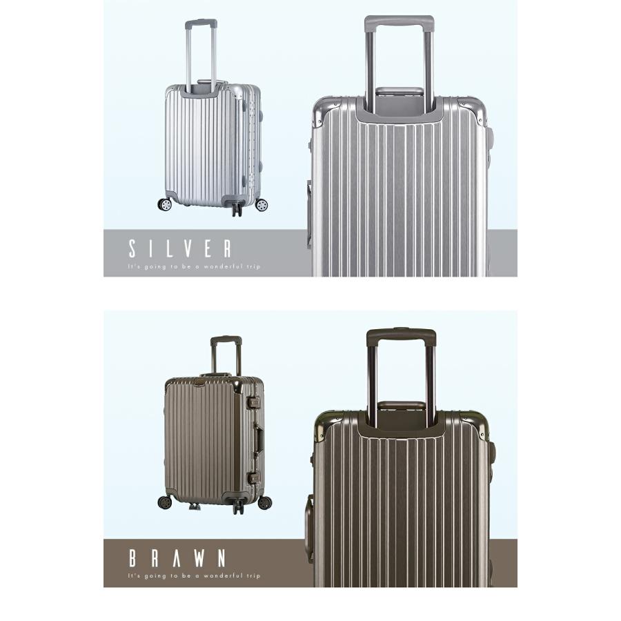 【シルバー】スーツケース　アルミフレーム　TSAロック搭載　Mサイズ　50ℓ 楽天市場】【20%OFFクーポン〜】スーツケース キャリーケース