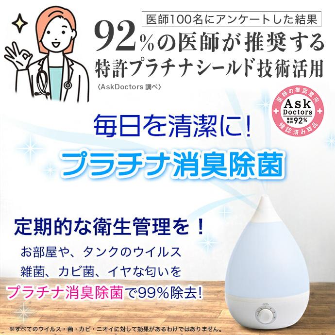 消臭 除菌 空気清浄機 加湿器 NANOプラチナ 250ml 日本製 92％の医師が推奨！ 窓 結露防止 カーテン 布団 防カビ マスク スプレー 付き｜shinihonchokuhanex｜02