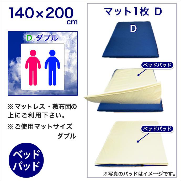 ベッドパッド ダブル D 140×200cm 柔らか シルク調 サテン調 ホテル
