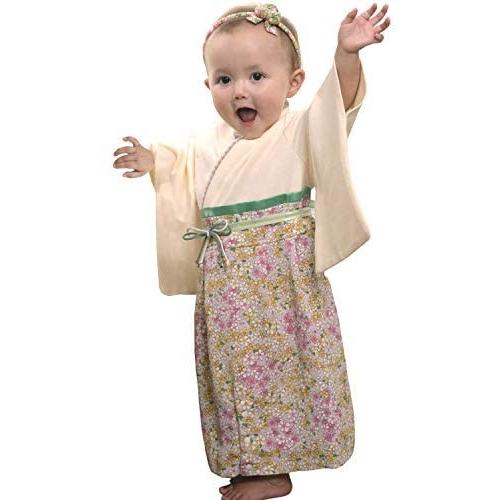 Sweet Mommy 袴 ロンパース ベビー 女の子 着物 カバーオール 日本製和柄ちりめん オーガニックコットン身頃 ラベンダー 90 Domicimm Fr