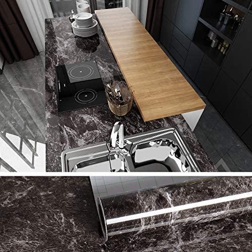 40cmx9m 大理石 壁紙シール 大理石柄 リフォームシート 接着剤付き リメイクシート ブラウン 40cmx9m Myk Ujn19u5af Shining雅 通販 Yahoo ショッピング