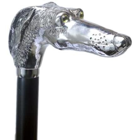 保証書付 イタリア製 ステッキ シルバー グレイハウンド 犬 長さ調節可能 ファッション 木製 杖 Ott 4316sl シルバー 長さ100cm 驚きの値段 Www Muslimaidusa Org