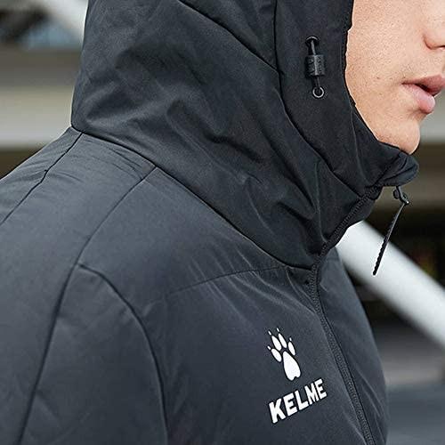 全ての Kelme 冬のシーズンアウトドアコート メンズサッカートレーニング ロング綿服コート ブラック M 審判用品