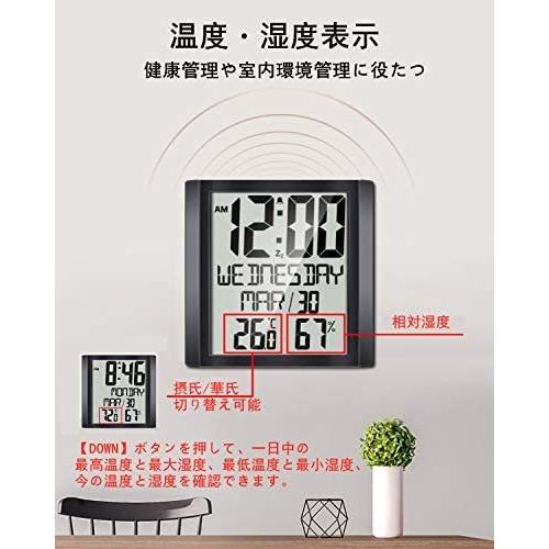 メール便送料無料対応可 Cestmall 掛け時計 壁時計 デジタル 置き時計 掛時計 クロック カレンダー 曜日 温度 湿度 スヌーズ機能付き デジタル時計 大型 Materialworldblog Com