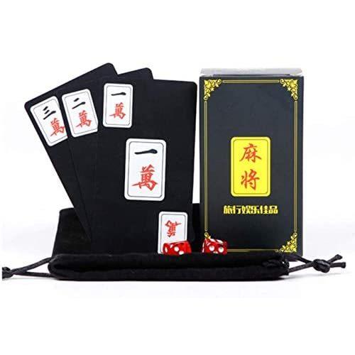 Heizi 麻雀 カードゲーム プラスチック 卓上 麻雀ゲーム 携帯 旅行 持ち運び便利 丈夫 軽量 サイコロ２