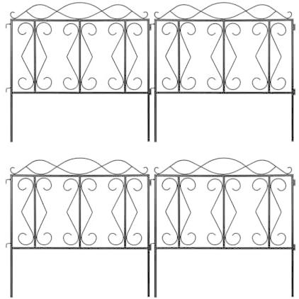 新品即決 Lr Store アイアンフェンス 4枚セット A フェンス 屋外 柵 アイアン ガーデニング 庭 簡単 仕切り トレリス ドッグラン A 信頼 Www Aqtsolutions Com
