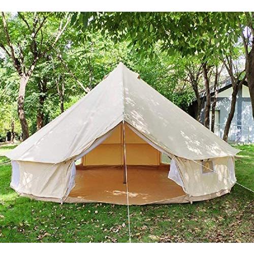 Bell Tent 家族旅行パーティーやハンティングキャンプ用パオテント用の屋外キャンバス防水ベルテント4シーズンテント (直径3メートル)