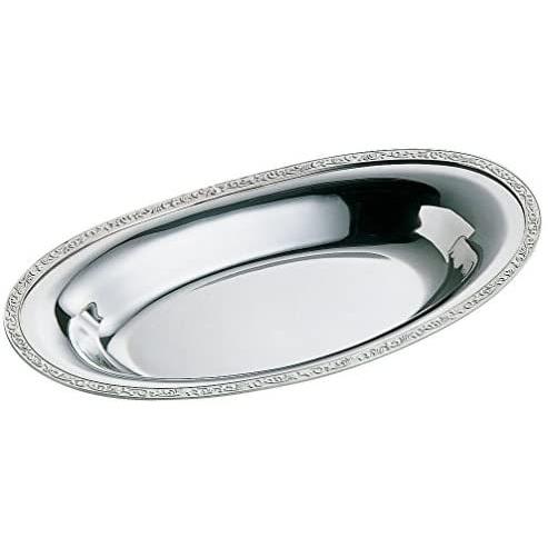 和田助製作所 日本製 ステンレスカレー皿 11 5インチ 浅型 カレーショップ フチ模様入 喫茶店 レトロ ミラー仕上げ 燕三条製 2632 3000 メール便無料