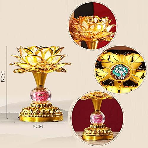 LIN-WELL 蓮華灯 蓮花 蓮の花 造花 光る蓮の花 仏花 ロータス 蓮華 2個