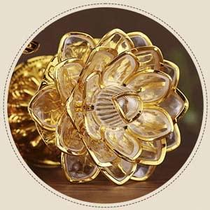 LIN-WELL 蓮華灯 蓮花 蓮の花 造花 光る蓮の花 仏花 ロータス 蓮華 2個